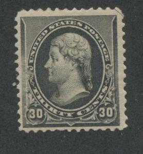 1890 US Stamp #228 30c Mint F/VF Regummed Faults Catalogue Value $280