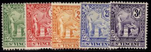 ST. VINCENT GV SG94-98, 1907-08 complete set, M MINT. Cat £55.