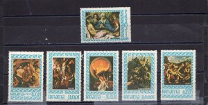 PANAMA 1967 EASTER PAINTINGS SET OF 6 STAMPS MNH
