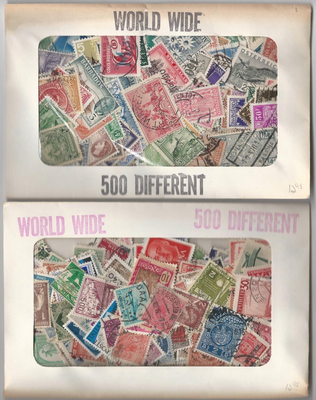 Old Unopened 500 Different World Wide Stamp Packet Assembled Before 1980.