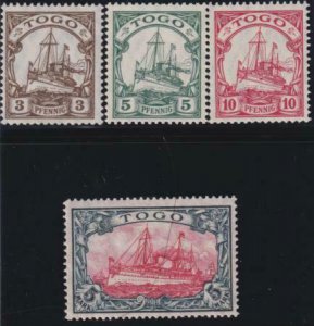 Togo 1909-1919 SC 20-23 MNH Set