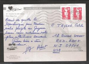 Martinique 1993 -2.50fr Marianne, picture postcard Fort de France (18-1-93) 