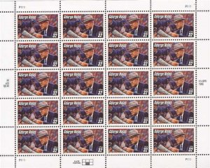 US Stamp 1997 Football Coach George Halas - 20 Stamp Sheet   #3150