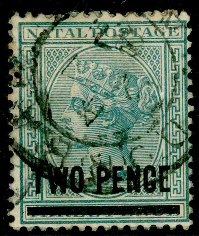 SOUTH AFRICA - Natal SG105, 2d on 3d grey, USED.