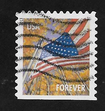 SC# 4780 - (46c) - Flag in Autumn, Off paper, Used
