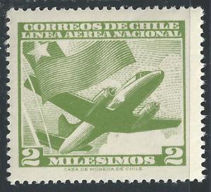 Chile #C223 2m Chilean Flag and Plane