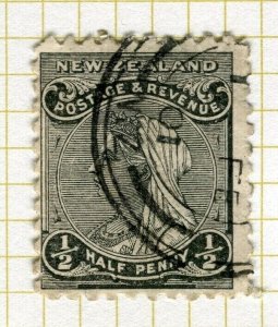 NEW ZEALAND; 1895-1900 classic QV Side Facer issue Perf 11. used Shade 1/2d.