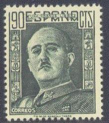 Spain  714 MNH 1948 90c dk grn General  Franco