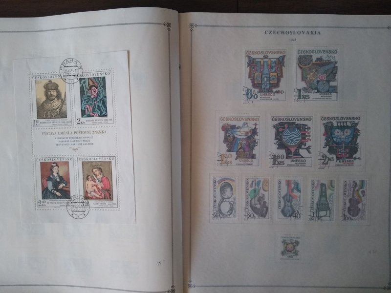 collection on pages Czechoslovakia 1974 mostly complete CR: CV $63.60