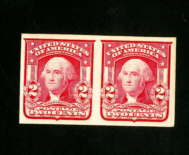 US Stamps # 320 Superb OG NH Imperforate Gem Pair