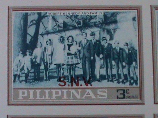 ​PHILIPPINES-1968- IMMEMORY OF ROBERT F. KENNDY FAMILY IMPRINT IMPERF-MNH BLOCK