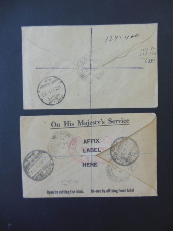 EGYPT : Very interesting group of 5 Registered Field Post Office covers