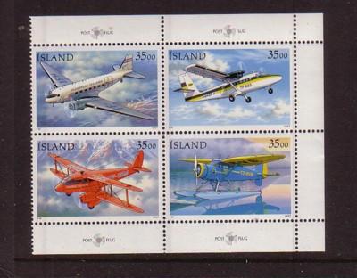 Iceland Sc 838-41 1997 Airplanes stamp set mint NH