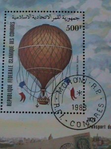 ​COMORES-1983-TRANSPORTATION HOT BALLOON- CTO S/S VF-FANCY CANCEL-HARD TO FIND