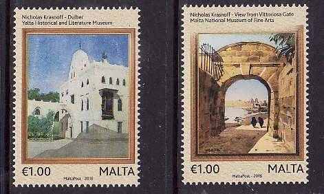 Malta-Sc#1562-3- id12-unused NH set-Paintings-2016-