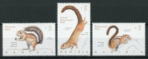 Namibia Wild Animals Stamps 2020 MNH Squirrels Tree Squirrel Fauna 3v Set