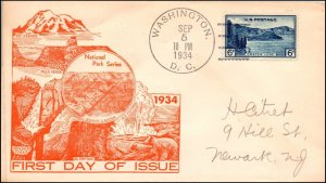 Scott 745 6 Cents Crater Lake WSE/Dyer FDC Addressed Planty 743-7