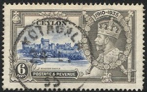 CEYLON 1935 6c Sc 260 Used Silver Jubilee SOTN KOTAGALA  postmark/cancel