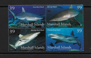 SHARKS - MARSHALL ISLANDS #883  MNH