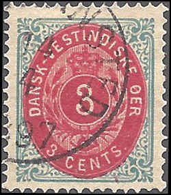 Danish West Indies 6e Used... SCV $35.00... VF/XF