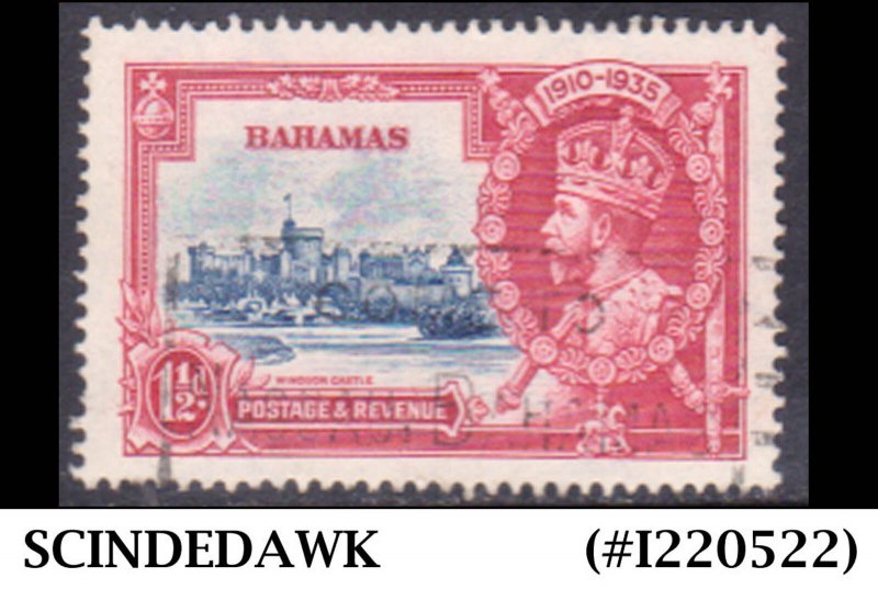BAHAMAS - 1935 KGV SILVER JUBILEE 1.5d - 1V USED MH SCOTT#92