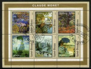 Guine Bissau 2001 Claude Monet Painting Art M/s Sheetlet Cancelled # 7862