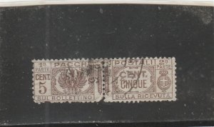 Italy  Scott#  Q24  Used  Pair  (1938 Parcel Post)