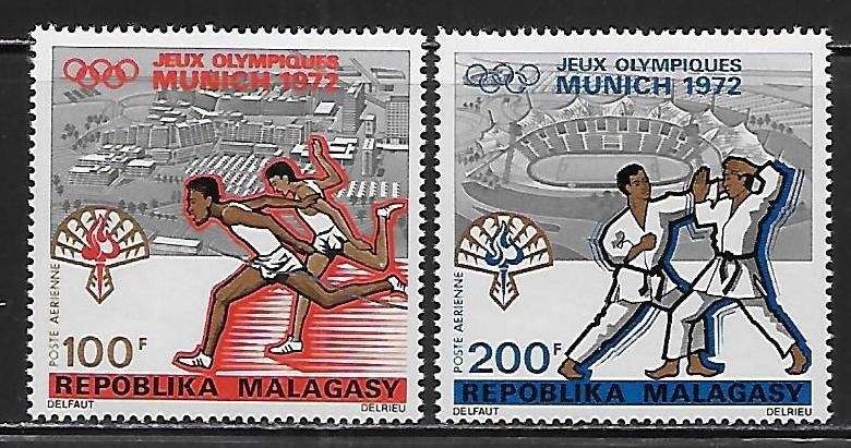 Malagasy Madagascar C106-C107 1972 Olympics set MNH