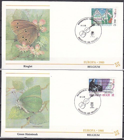 Belgium, Scott cat. 1199-1200. Europa-Music Year issue. 2 First day covers. ^