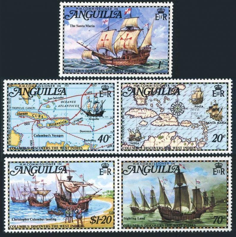 Anguilla 174-178,MNH.Michel 173-177. Discovery of West Indies by Columbus,1973.