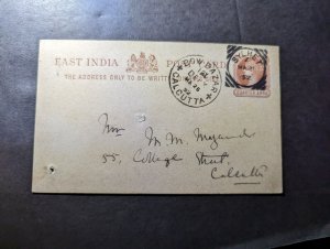 1892 British East India Postcard Cover Sylhet to Calcutta GPO