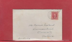 3 cent surface Empire rate to AUSTRALIA, Relief receiver Canada cover