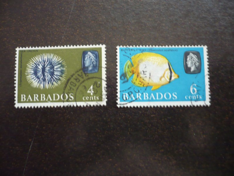 Stamps - Barbados - Scott# 270,272 - Used Part Set of 2 Stamps