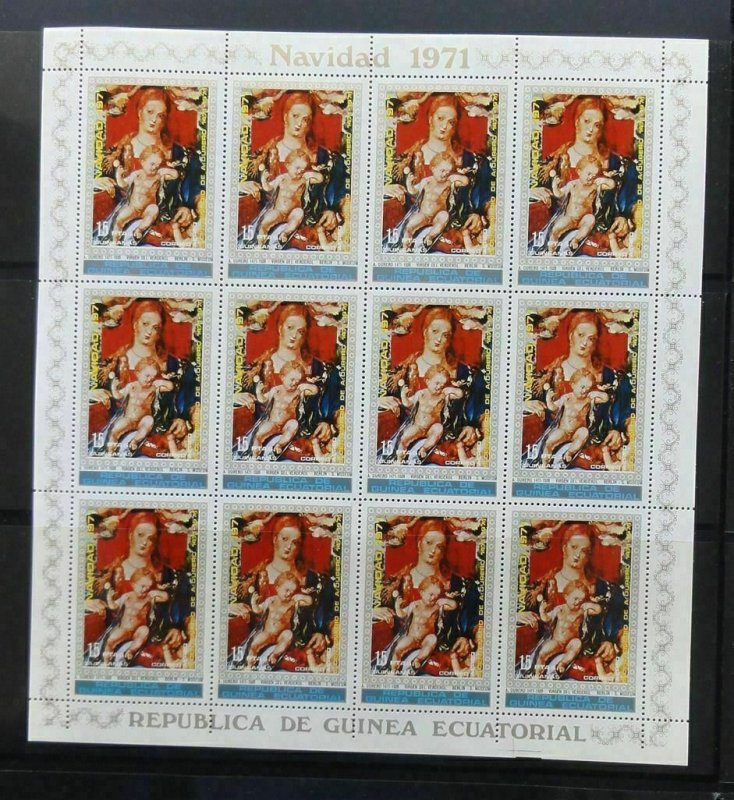 Guinea Ecuatorial 1971 Navidad Art Religion SET x 12 MNH(84 Stamps)Gu21