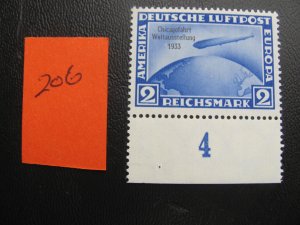 Germany 1934 MNH SC C44 ZEPPELIN XF 300 EUROS (206) NEW COLLECTION