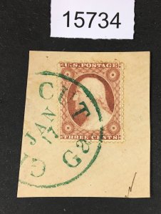 MOMEN: US STAMPS # 26A GREEN CANCEL USED $315 LOT #15734