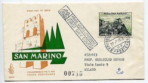 Venetia Club - View Lire 500 on FDC cover, circulated, rec.