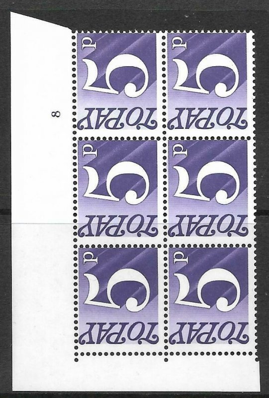 Sg D82 Z68 5p 1970 Decimal Postage Due Cyl 8 no dot UNMOUNTED MINT/MNH