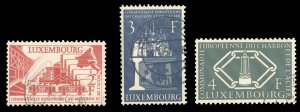 Luxembourg #315-317 Cat$20.05, 1956 European Coal and Steel Community, set of...