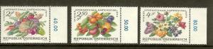 Austria, Scott #'s 982-984, Garden Show Issue, VF Ctr, MNH 