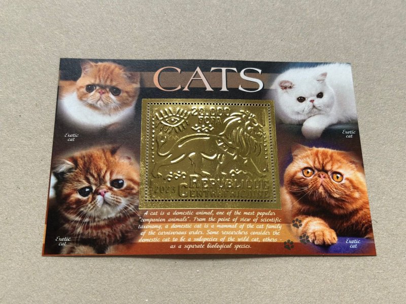 Stamps. Fauna. Cats  2023 year 6 blocks Foil. Gold perforated  NEW MNH**