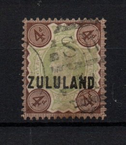 Zululand QV 1888 4d green & brown SG6 fine used WS28507