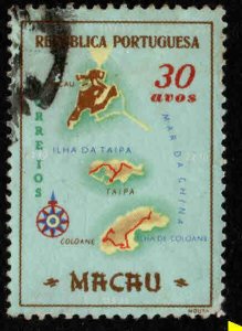 Macau Macao Scott 387 used Map Stamp