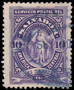 El Salvador Scott 42 Allegorical Figure Used