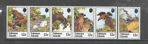 BIRDS - SOLOMON ISLANDS #465-70 SANFORD'S EAGLE (ROW 4) MNH