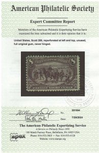 U.S. Scott # 289; 1898 8c vio brn Troops Guarding Train 