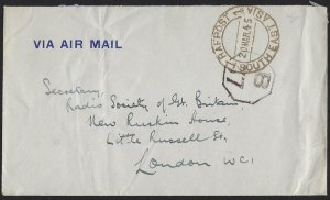 UK GB 1945 ROYAL AIR FORCE FREE FRANK COVER SOUTHEAST ASIA FORCES TO LONDON NEAT