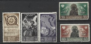 COLLECTION LOT 15655 POLISH GOVERNMENT IN ITALY 5 MH STAMPS