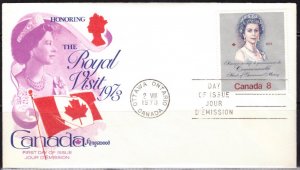 F1128   CANADA   FDC # 620      Royal Visit 1973