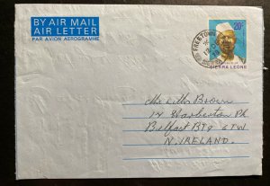 1978 Freetown Sierra Leone Air Letter Stationery Cover To Belfast North Ireland